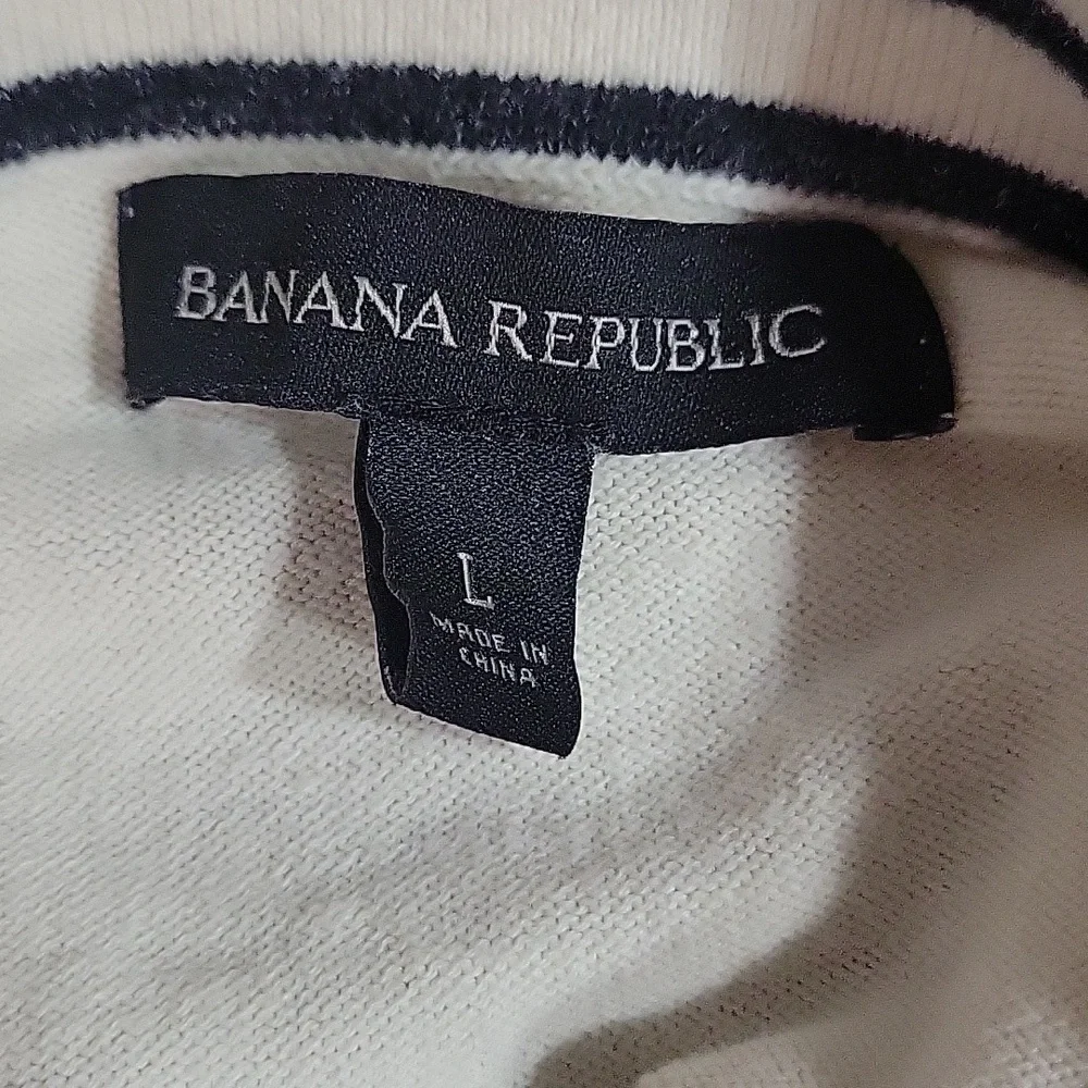 Banana Republic Mens Striped Short Sleeve Polo Shirt Large